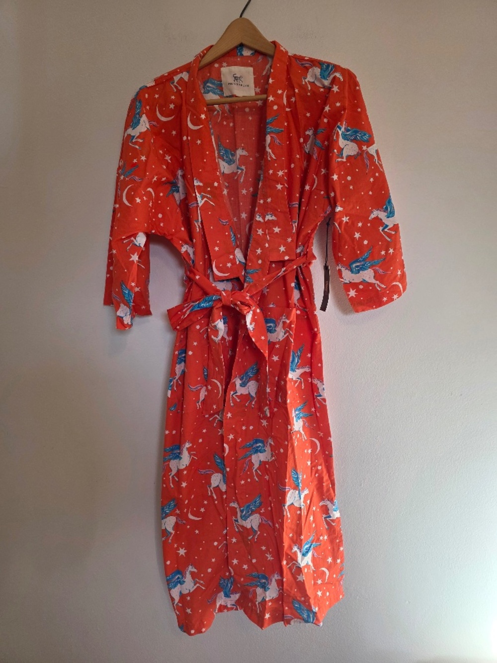 Printfresh Organic Cotton Long Robe in Moon Flight - XXS/XS NWT